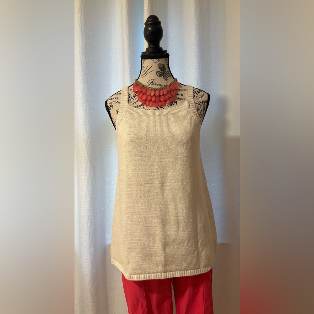LOFT Cream Sleeveless Tank Top
